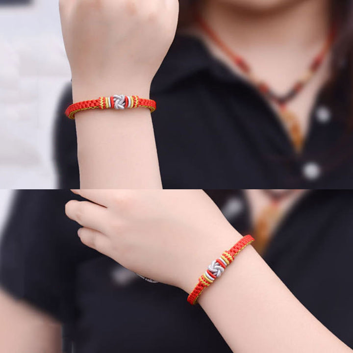 Buddha Stones Colorful Rope True Love Knot Luck Handmade Bracelet - image 14