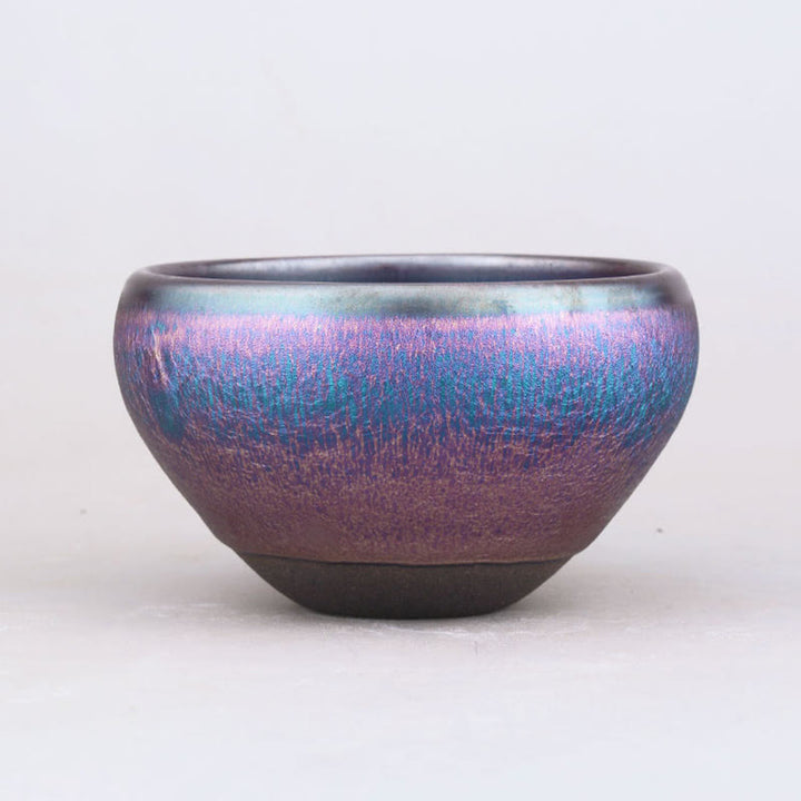 Buddha Stones Handmade Aurora Rainbow Design Chinese Jianzhan Ceramic Teacup Tenmoku Kung Fu Tea Cup - image 2