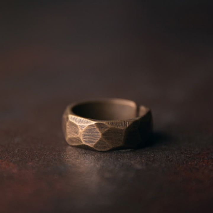 Buddha Stones Tibetan Simple Design Copper Wealth Ring - image 13