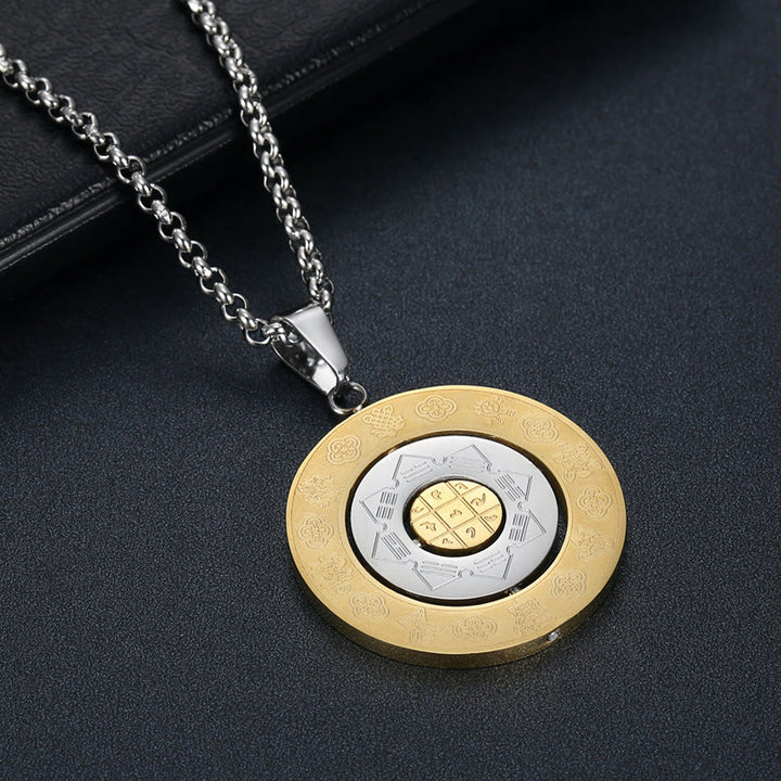 Buddha Stones Chinese Zodiac Nine Palaces Eight Diagrams Bagua Amulet Harmony Necklace Rotatable Pendant - image 5