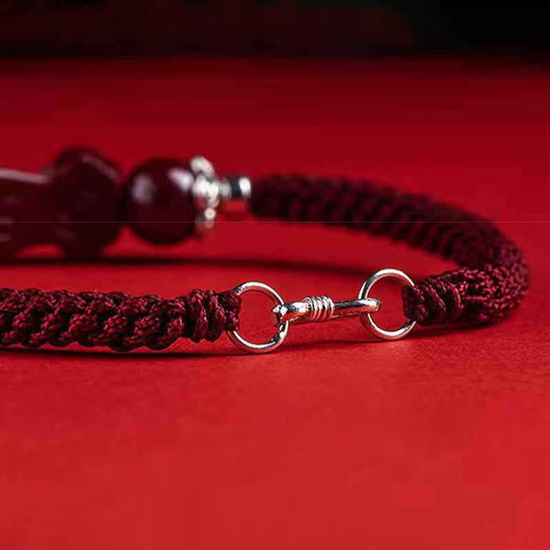 Buddha Stones Handcrafted PiXiu Cinnabar Wealth Luck Braided Bracelet - image 9