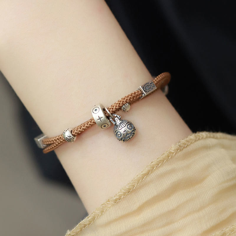 Buddha Stones 925 Sterling Silver Gold Swallowing Beast Koi Fish Wealth Handcrafted Braided Bracelet - image 9