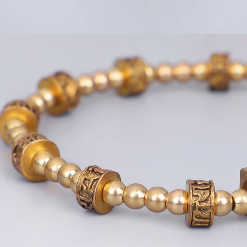 Buddha Stones Tibetan Curse Six True Words Wealth Bracelet - image 4