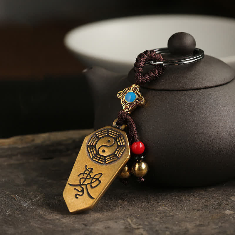 Feng Shui Bagua Yin Yang Balance Peace Keychain - Bagua - image 0