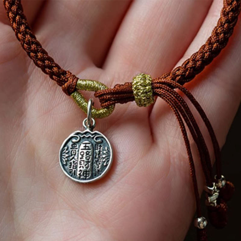 Buddha Stones Handmade 925 Sterling Silver Five Directions Gods of Wealth Luck Protection String Braid Bracelet - image 3