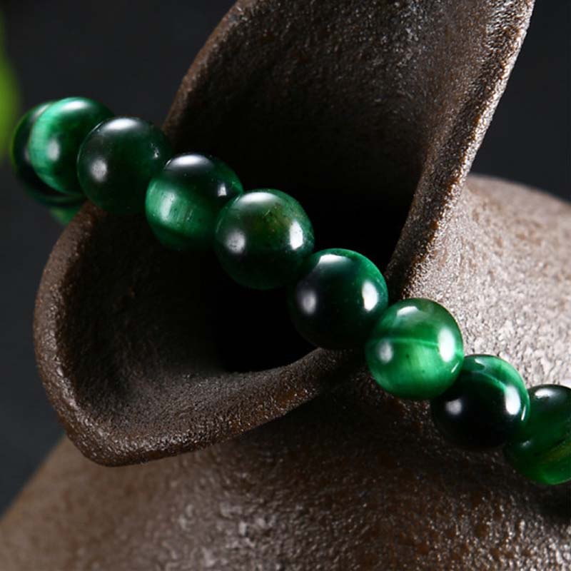 Buddha Stones Natural Green Tiger Eye Strength Bracelet - image 6
