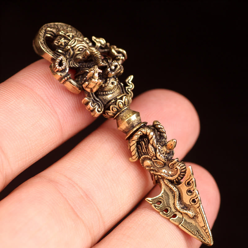 Buddha Stones Tibetan Ganesh Ganpati Elephant God of Wealth Dorje Vajra Spiritual Power Necklace Pendant - image 9