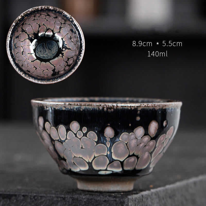 Buddha Stones Handmade Cherry Blossoms Sakura Design Chinese Jianzhan Ceramic Teacup Kung Fu Tea Cup - image 1
