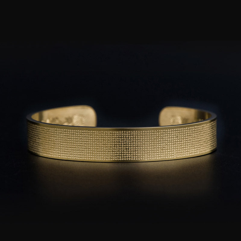 Buddha Stones Shurangama Mantra Engraving Titanium Steel Blessing Bracelet - image 0