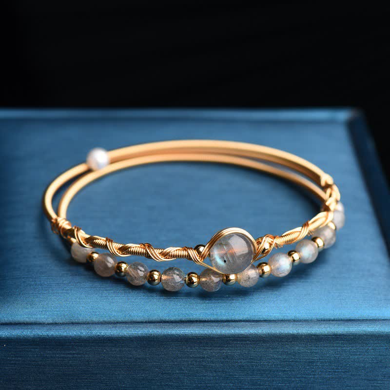 Buddha Stones Moonstone Healing Love Bracelet Bangle - image 3