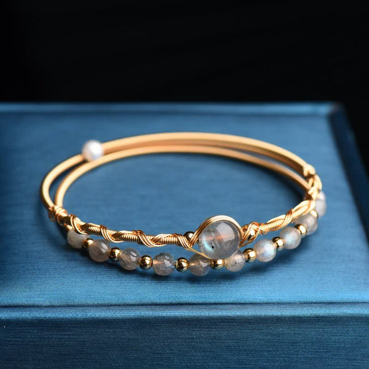 Buddha Stones Moonstone Healing Love Bracelet Bangle - image 3
