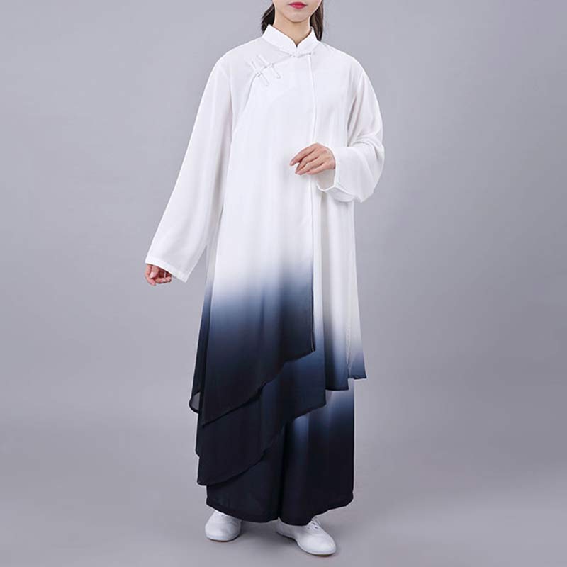 Buddha Stones Gradient Painting Meditation Prayer Spiritual Zen Tai Chi Qigong Practice Unisex Clothing Set - image 4