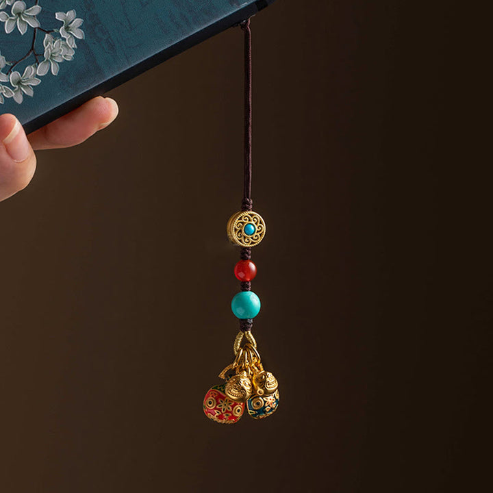 Buddha Stones Gold Swallowing Beast Family Luck Car Key Chain Phone Hanging Decoration - image 12