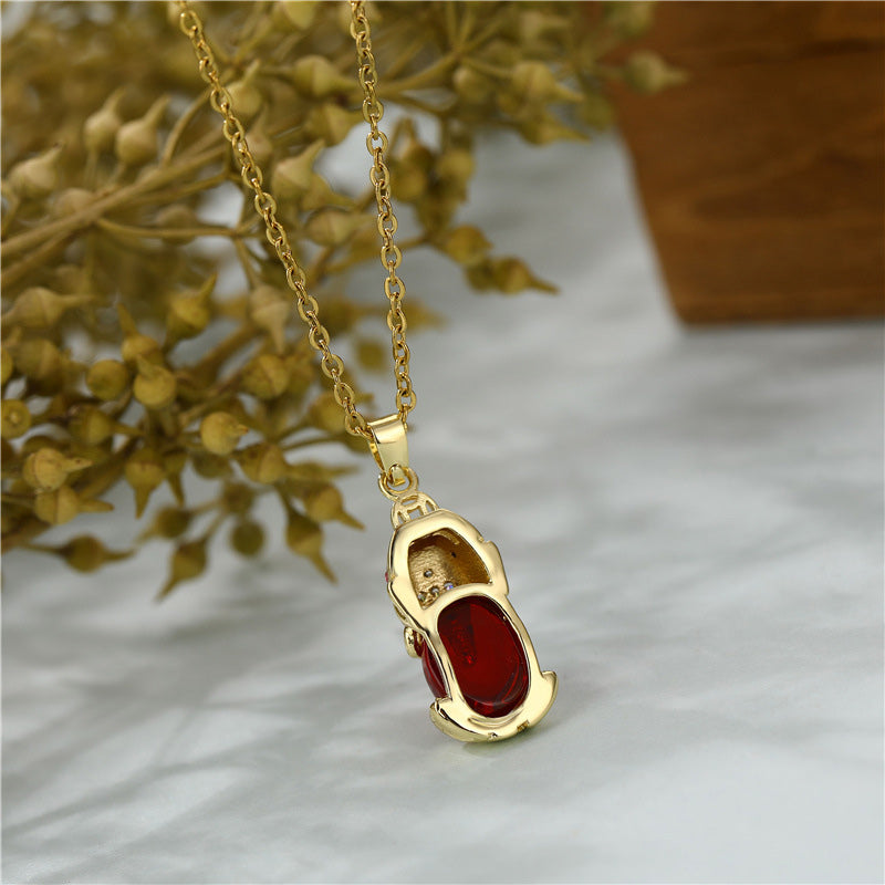 Buddha Stones Natural Garnet Pixiu Fortune Necklace - image 4