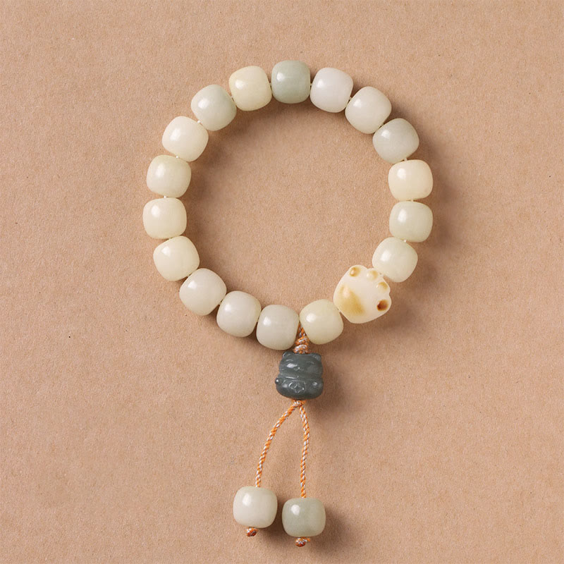 Buddha Stones Lucky Cat Bodhi Seed Cat Paw Peace Bracelet - image 3