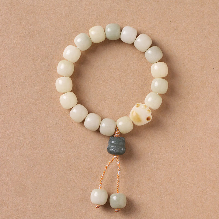 Buddha Stones Lucky Cat Bodhi Seed Cat Paw Peace Bracelet - image 3