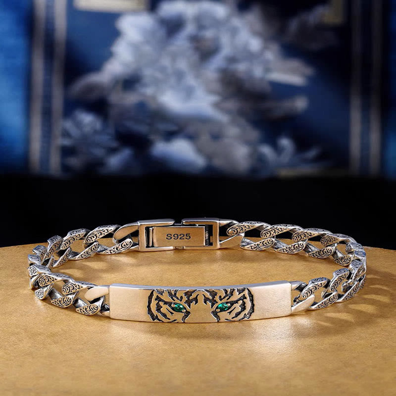 Buddha Stones Tiger Tang Dynasty Flower Design Copper Luck Chain Bracelet - 24cm - image 0