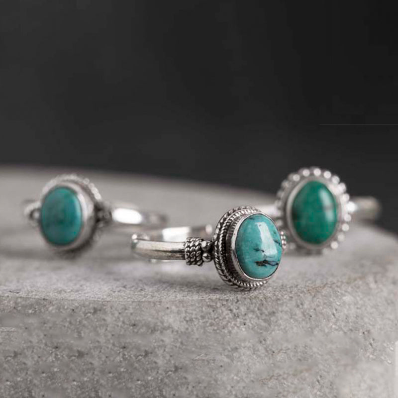 Buddha Stones 925 Sterling Silver Turquoise Wisdom Love Ring - image 2