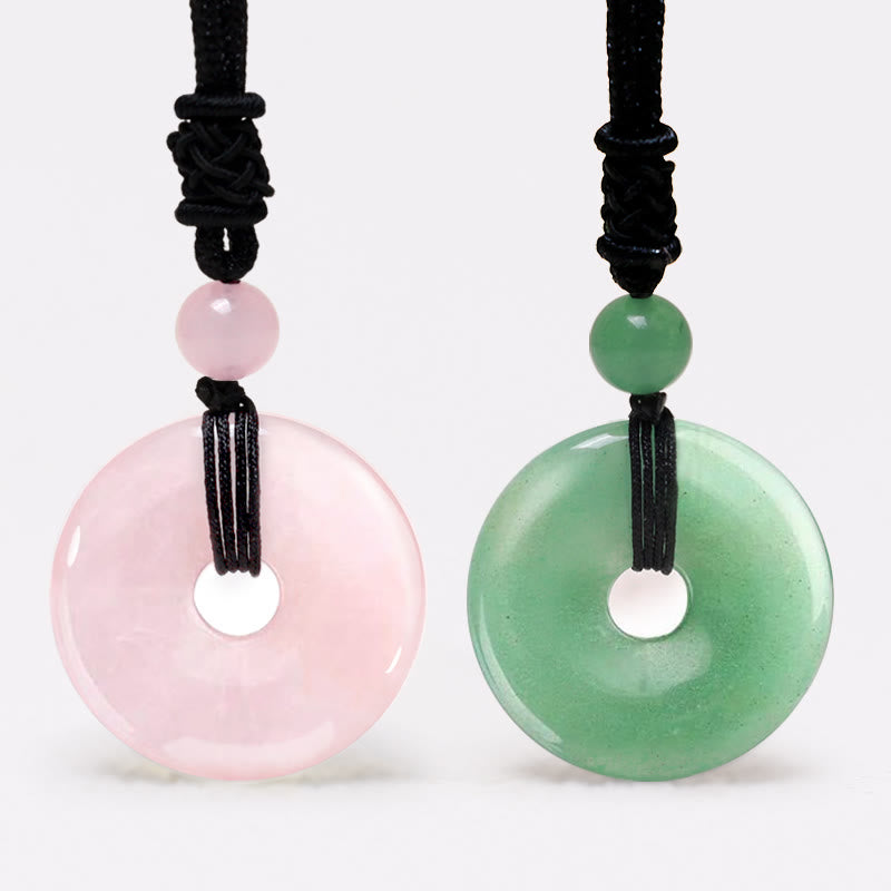 Buddha Stones Lucky Coin Pendant Healing Crystal Gemstone Necklace - image 0