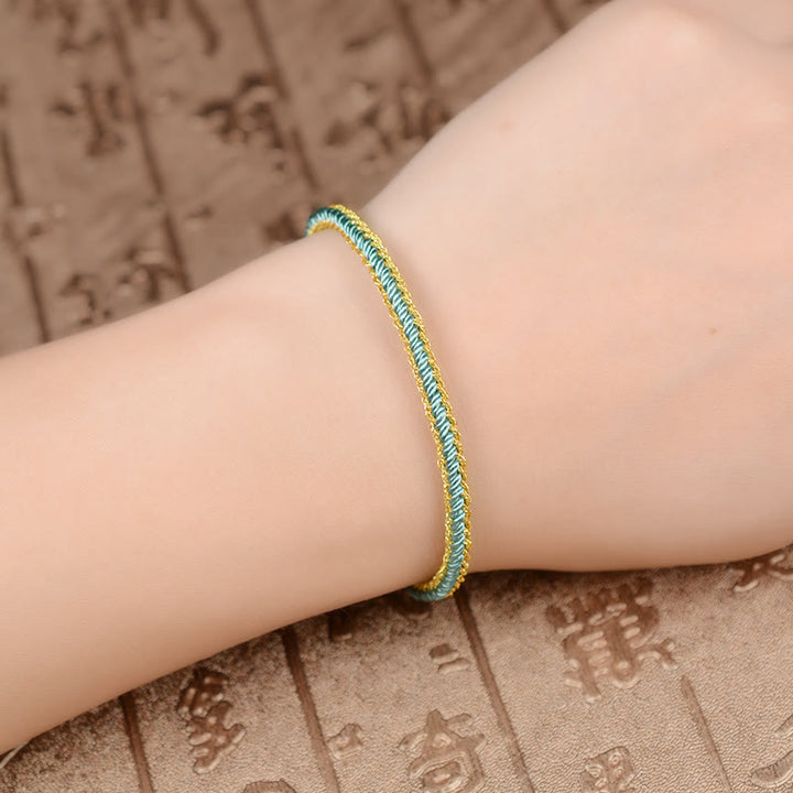 Buddha Stones Two-Color Rope Handcrafted Eight Thread Peace Knot Bracelet - image 6