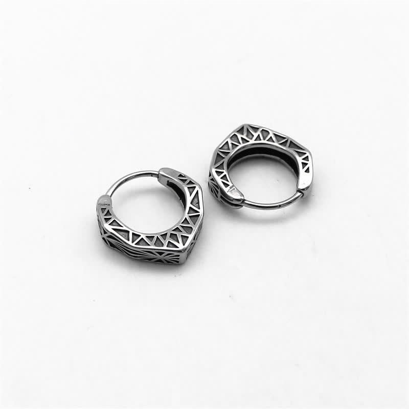 Viking Hoop Titanium Steel Balance Earrings - image 9