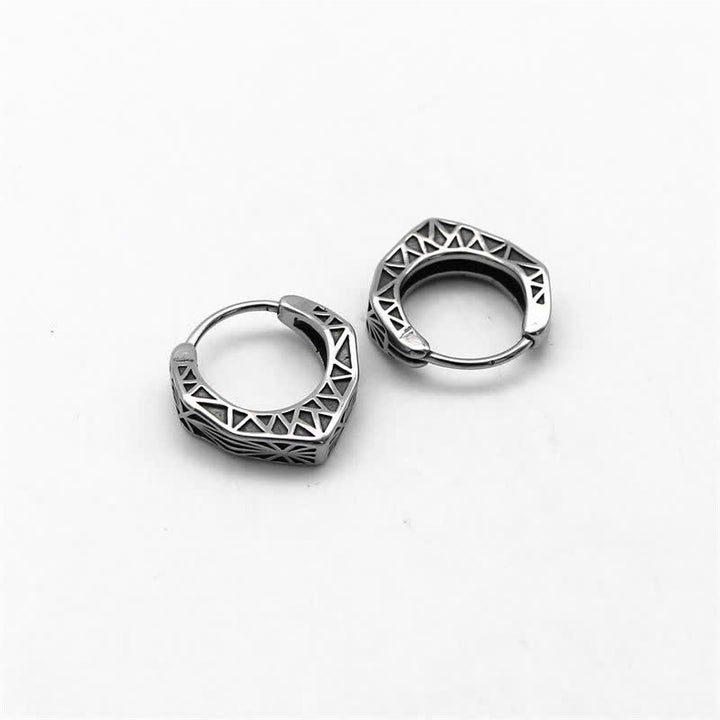 Viking Hoop Titanium Steel Balance Earrings - image 9