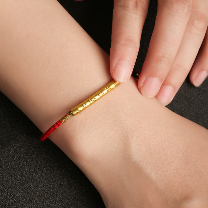 Buddha Stones Tibetan Buddhist Handmade Mani Mantra Lucky Red String Bracelet - image 4