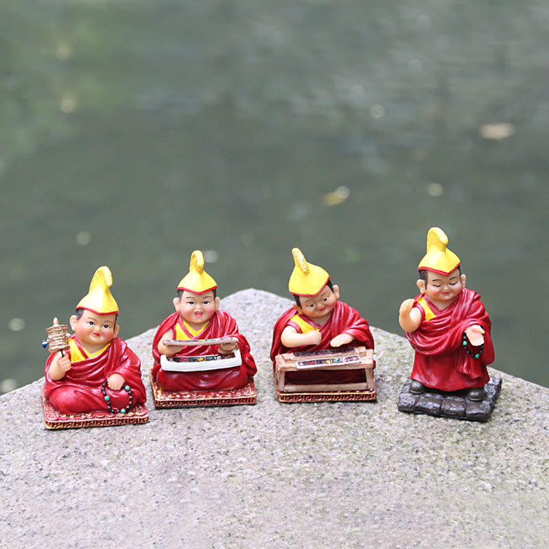 Buddha Stones Hand Painted Tibetan Lama Figures Carved Creative Home Office Car Decoration Ornament - image 15