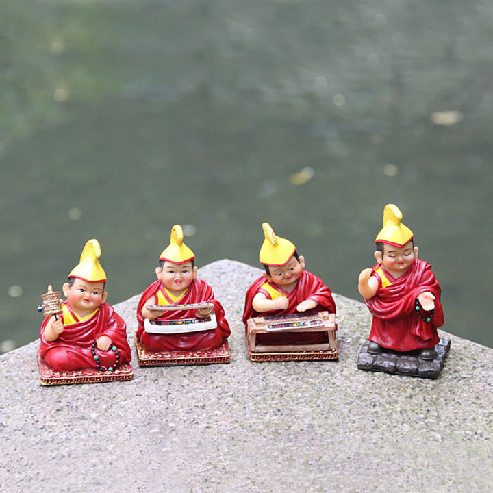 Buddha Stones Hand Painted Tibetan Lama Figures Carved Creative Home Office Car Decoration Ornament - image 15