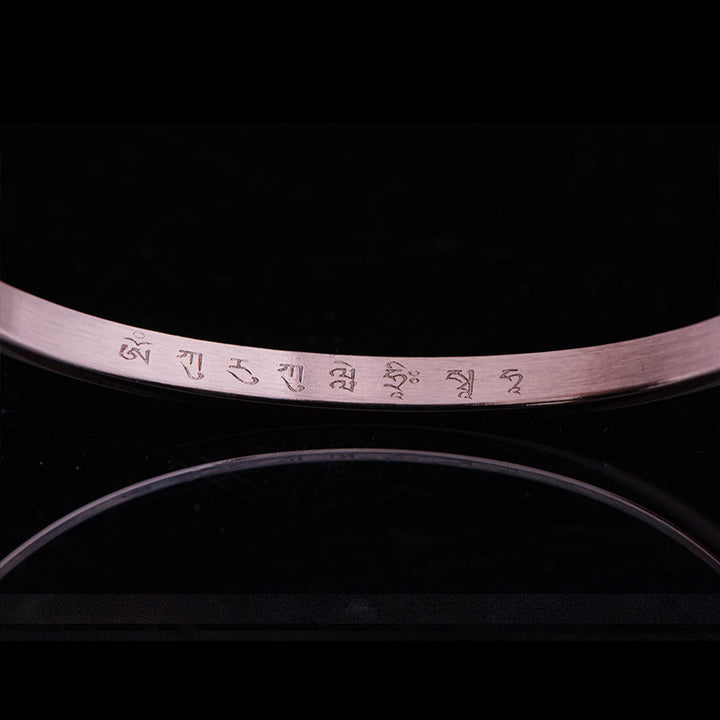 Buddha Stones Six True Words Engraving Titanium Steel Blessing Protection Bracelet - image 14