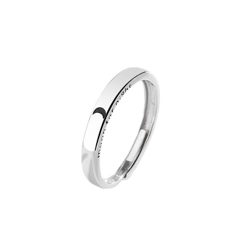 Buddha Stones 925 Sterling Silver Sun Moon Protection Adjustable Couple Ring - Women (Moon) - image 5