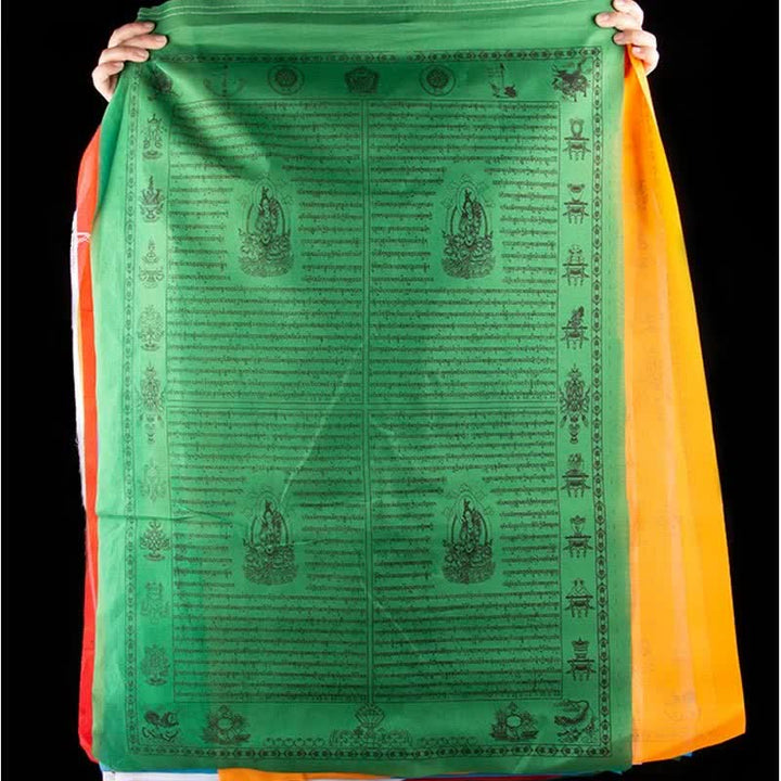 Buddha Stones Tibetan 5 Colors Windhorse Happiness Auspicious Outdoor Prayer Flag - image 12