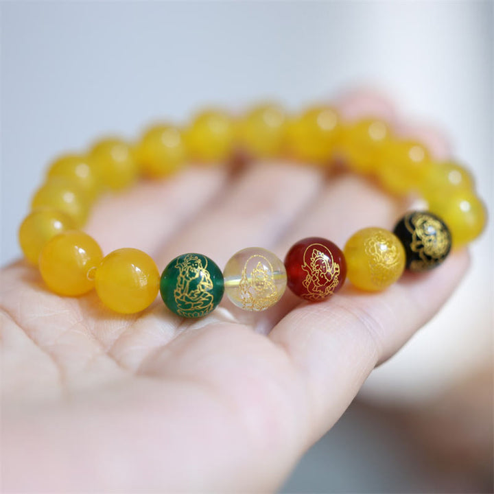 Buddha Stones Five Elements God of Wealth Various Agate Crystal Wealth Bracelet - image 5