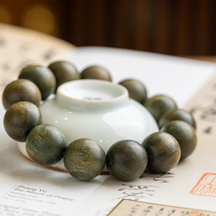 Buddha Stones Tibetan Green Sandalwood Soothing Cure Bracelet - image 18