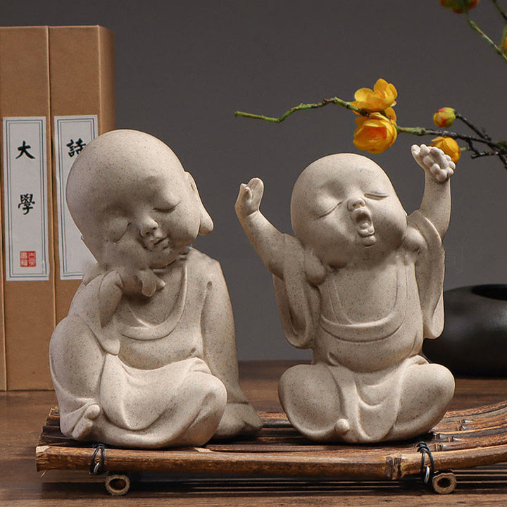 Buddha Stones Tibetan Meditation Buddha Monk Blessing Serenity Resin Home Decoration - image 7