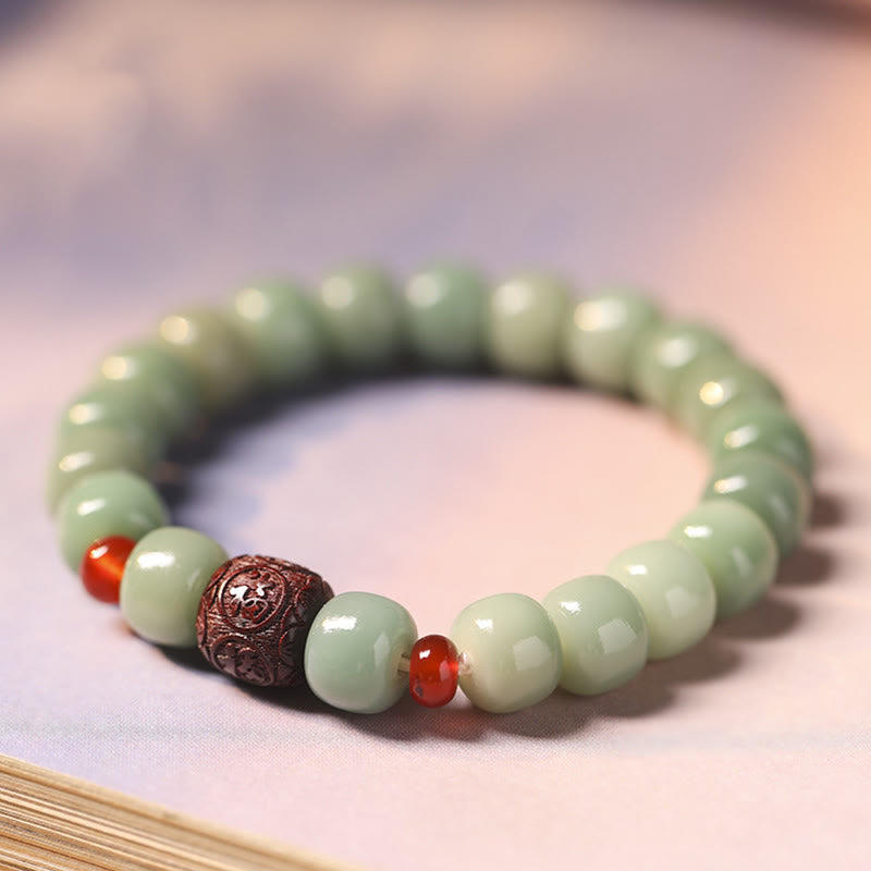 Buddha Stones Bodhi Seed Auspicious Cloud Fu Character Bead Peace Bracelet - image 3