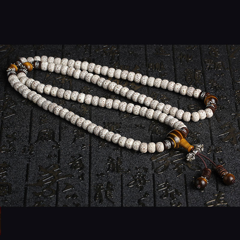 Buddha Stones Handmade Tibetan Tiger Eye Bodhi Seed Peace Bracelet - image 3
