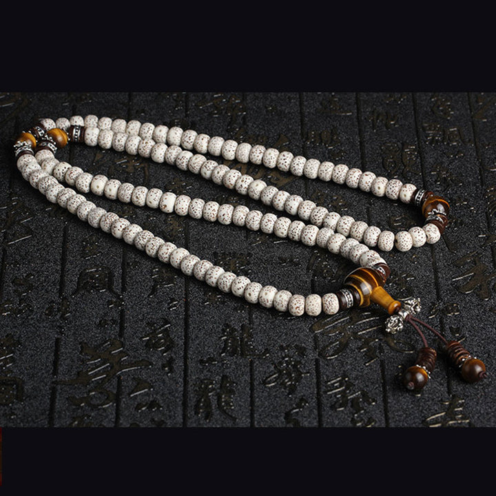 Buddha Stones Handmade Tibetan Tiger Eye Bodhi Seed Peace Bracelet - image 3