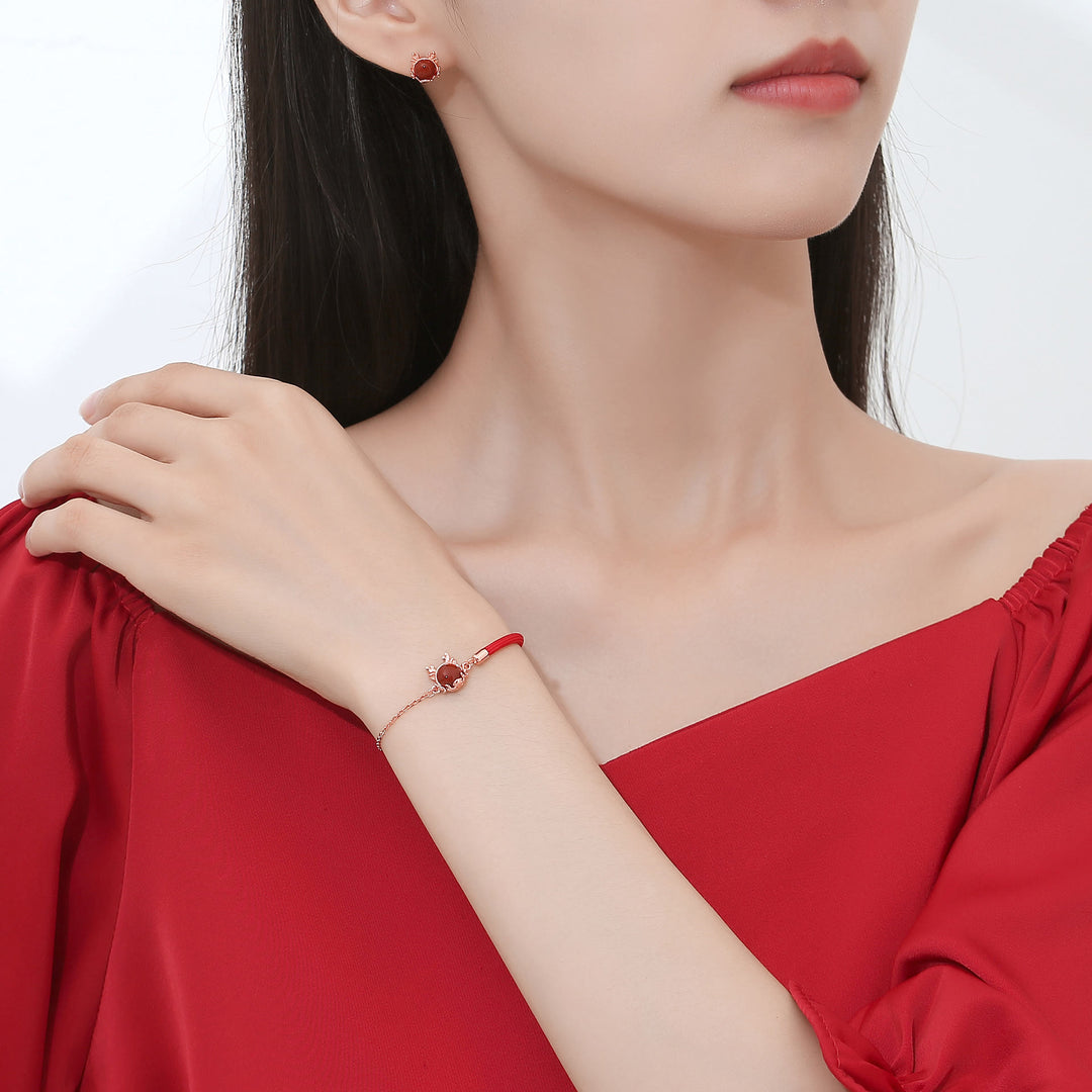 ❗❗❗A Flash Sale- Buddha Stones 925 Sterling Silver Year of the Dragon Cinnabar Red Agate Dragon Protection Bracelet Necklace Pendant Earrings Ring - image 2