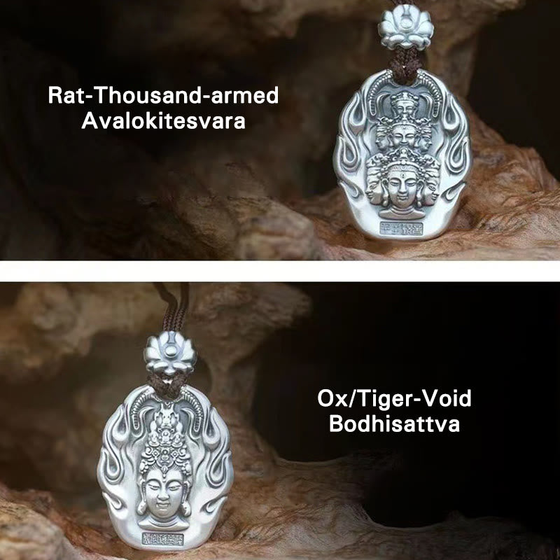 Buddha Stones Chinese Zodiac Natal Buddha Om Mani Padme Hum Lotus Compassion Necklace Pendant - image 20