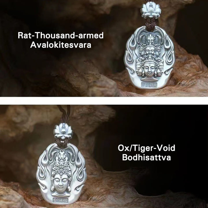 Buddha Stones Chinese Zodiac Natal Buddha Om Mani Padme Hum Lotus Compassion Necklace Pendant - image 20