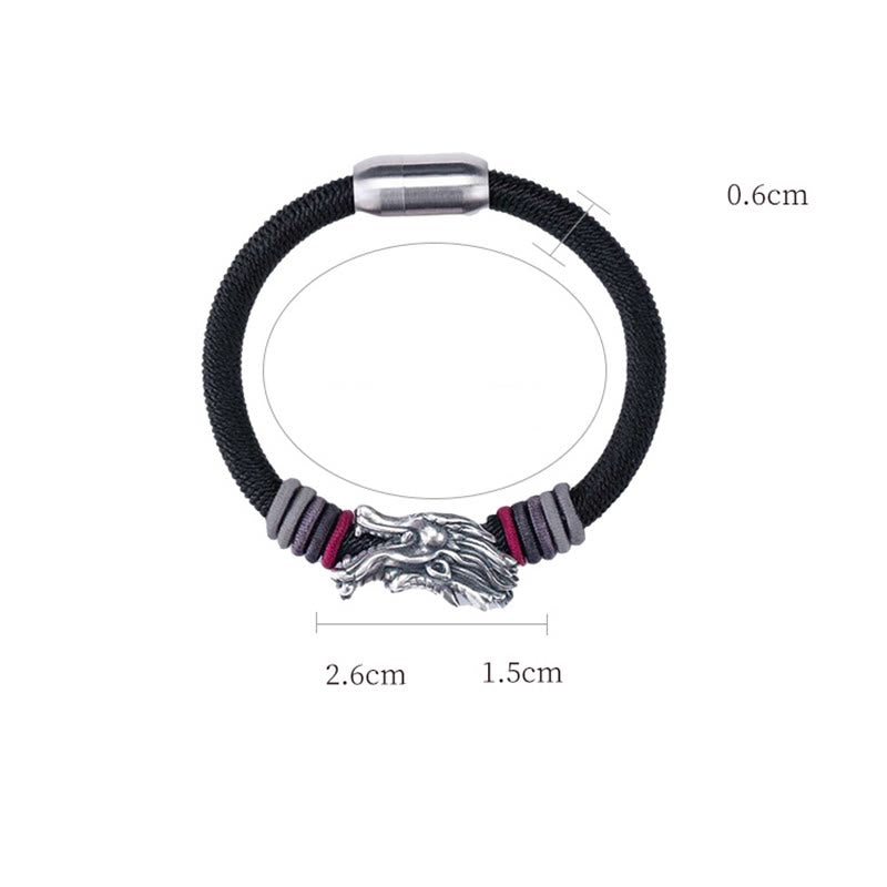 Buddha Stones 999 Sterling Silver Dragon Luck Handcrafted Braided Child Adult Bracelet - image 9