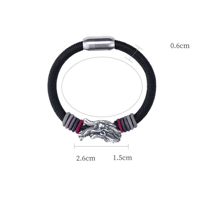 Buddha Stones 999 Sterling Silver Dragon Luck Handcrafted Braided Child Adult Bracelet - image 9