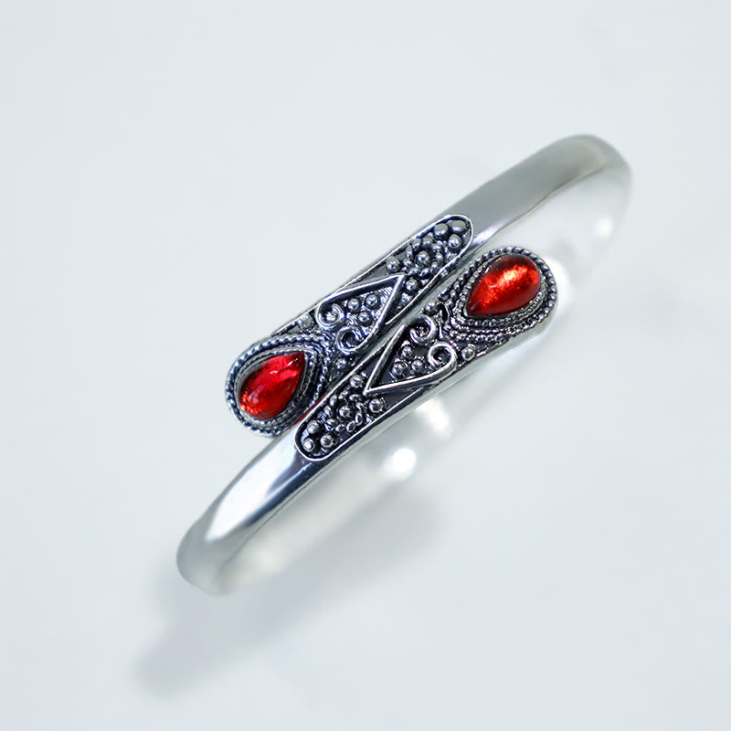Buddha Stones Zircon Water Drop Pattern Healing Cuff Bracelet Bangle - image 8