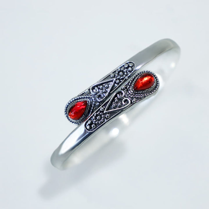 Buddha Stones Zircon Water Drop Pattern Healing Cuff Bracelet Bangle - image 8