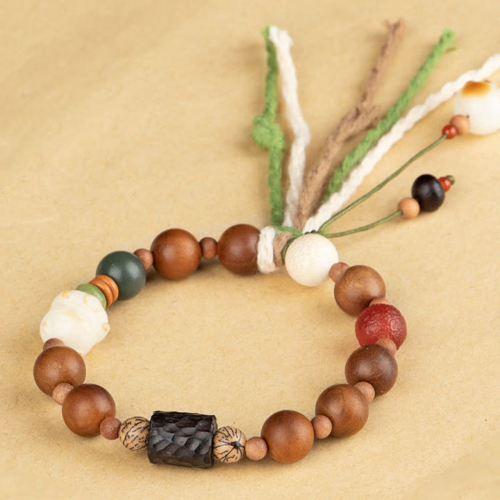 Buddha Stones Lightning Strike Wood Bodhi Seed Cat Paw Claw Auspiciousness Protection Tassel Bracelet - image 6