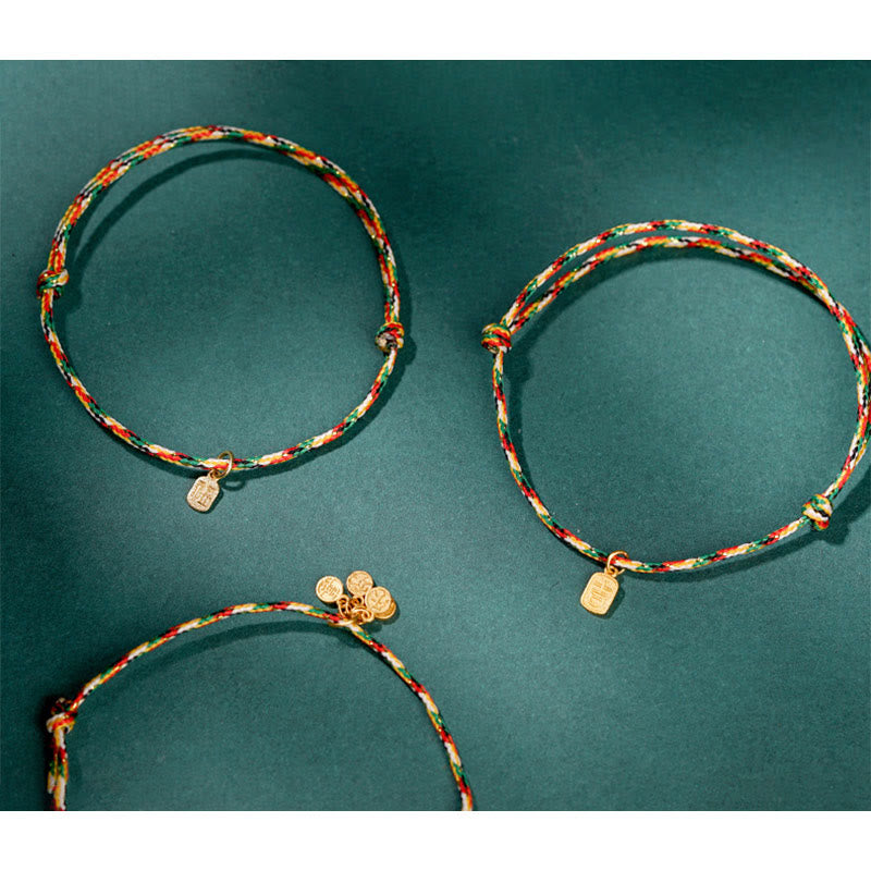Buddha Stones Auspicious Fu Character Peace And Joy Luck Handmade Multicolored Child Adult Bracelet - image 14