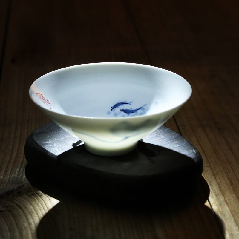 Buddha Stones Vintage Plum Orchid Bamboo Chrysanthemum Lotus Koi Fish Ceramic Teacup Kung Fu Tea Cups - image 22