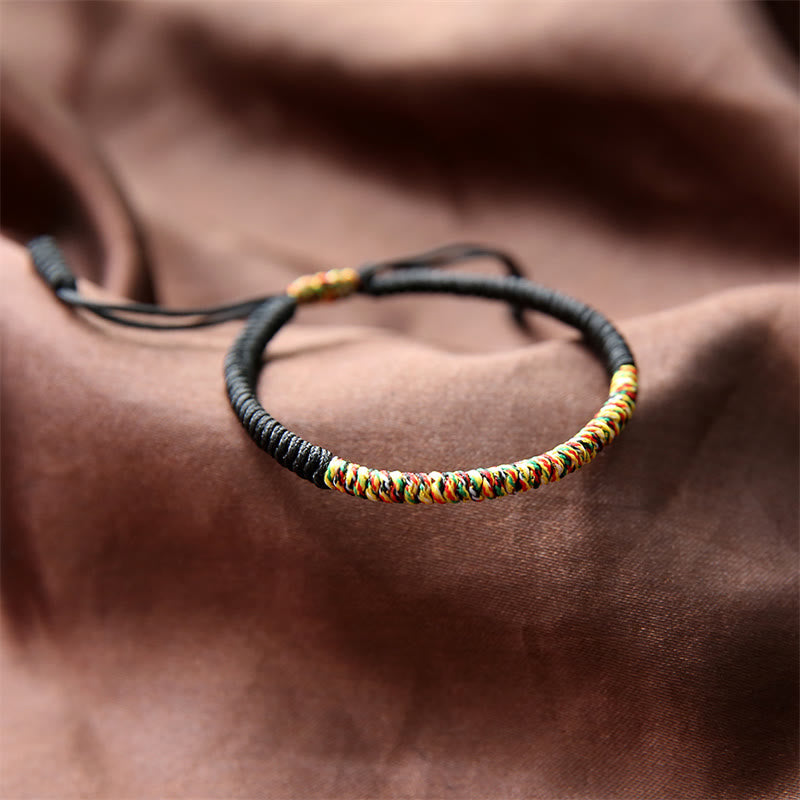 Buddha Stones Tibetan Handmade Multicolor King Kong Knot Luck Strength Braided Bracelet - Black&Multicolor(Wrist Circumference 14-19cm) - image 10