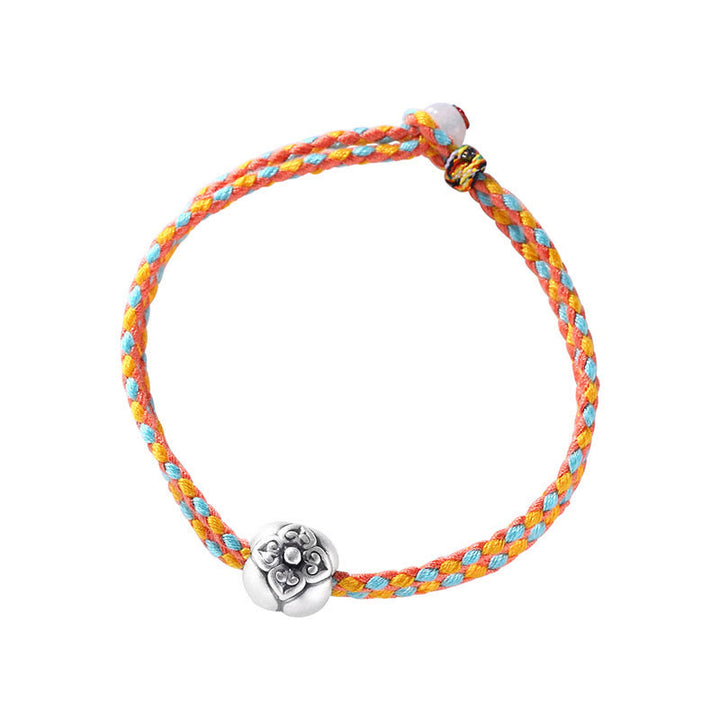 Buddha Stones 999 Sterling Silver Persimmon Luck Multicolored Braided Bracelet - image 15